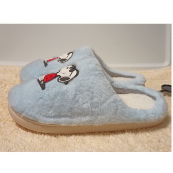 NWT ~ Snoopy (L/XL) Sherpa Fleece Lined Plush Scuff Slippers - Picture 3 of 6